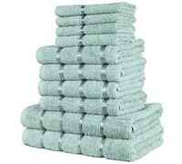 A2Z Luxurious 10 Piece Towel Bale Set 4x Cozy Face Towels (30x30cm) - Towel 10 Piece Set Duck Egg