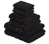 A2Z Luxurious 8 Piece Towel Bale Set 2x Bath Towels (66x118cm) - Towel 8 Piece Set Black