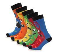 A2Z Mens 5 Pack Monster Design - Socks MS1265 Monster A 5 Pack 6-11
