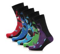 A2Z Mens 5 Pack Monster Design - Socks MS1265 Monster B 5 Pack 6-11