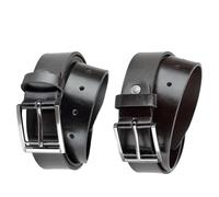A2Z Mens Belts 100% Faux Leather Alloy Pin Buckle - Belt MB109 2 Pack Black/Brown XL