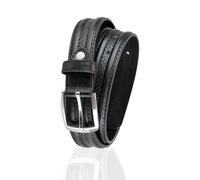 A2Z Mens Belts Leather Lined Alloy Pin Buckle - Belt MB101 Black Small