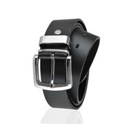 A2Z Mens Belts Leather Lined Alloy Pin Silver Buckle - Belt MB107 Black Small