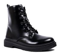 A2Z Mens Black Lace Up Ankle Boots Smart Casual Footwear | Classic Round Toe Mid Height Design Textured Sole Everyday Fashion