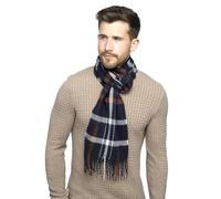 A2Z Men's Checked Scarf Tartan Pattern Warm Stylish Blanket Scarf Soft Winter Wrap with Fringe for Cold Wather Casual Formal Wear Large Size 176cm x 27cm Plus 10cm x 2 Sides Tassels