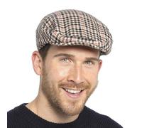 A2Z Mens Flat Cap Newsboy Ivy Hat Heritage Check & Solid Plain Colours - Flat Cap AZ228 Beige Check M/L