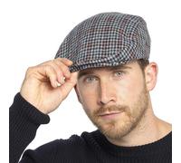 A2Z Mens Flat Cap Newsboy Ivy Hat Heritage Check & Solid Plain Colours - Flat Cap AZ228 Blue Check M/L