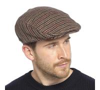 A2Z Mens Flat Cap Newsboy Ivy Hat Heritage Check & Solid Plain Colours - Flat Cap AZ228 Brown Check L/XL