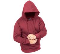 A2Z Mens Fleece Hoodie Pullover - Plain Sweatshirt Wine XL.
