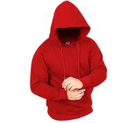 A2Z Mens Fleece Pullover Hoodie - Plain Sweatshirt Red XL.