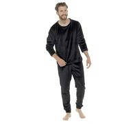 A2Z Mens Fleece Twosie Pyjama Set Soft Flannel Winter Nightwear | Cosy Long Sleeve Top And Bottoms For Warm Lounge Sleep Comfort