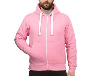 A2Z Mens Fleece Zipper Hooded Sweatshirt - Zipper Baby Pink S