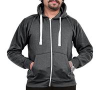 A2Z Mens Fleece Zipper Hooded Sweatshirt - Zipper Charcoal L
