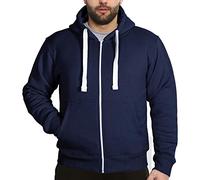 A2Z Mens Fleece Zipper Hooded Sweatshirt - Zipper Navy XXL