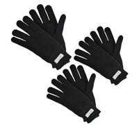 A2Z Mens Gloves Thermal Warm Winter Thinsulate Knitted Gloves Full Fingers Fuzzy - Gloves MG130 Black 3 Pack L/XL