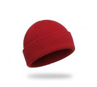A2Z Mens Hat Plain Knit Beanies Turn Up Soft Feel Stretchy Durable Stylish Winter Warm - Hat MH1052 Red One Size