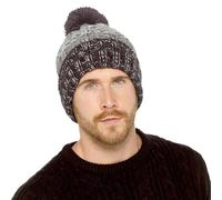A2Z Mens Hat Twister Yarn Cable Knitted Pom Pom Beanies Hats Warm Winter Woolly Cap Stylish Durable Cozy Cold Weather Comfortable Lightweight Fashionable Super Soft Outdoor Men Hats Brown