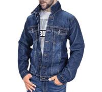 A2Z Mens Jacket Fashion Denim Jacket - Mens Jacket J11 Dark Blue S