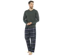 A2Z Mens Jersey Top Check Bottom Pyjama - PJS PM203 Green L