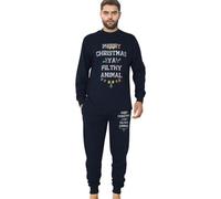 A2Z Mens Ladies Christmas Pyjama Set 2 Piece Soft Cotton PJs Long Sleeve Top & Bottoms - PJS 207 Navy Adult L