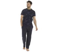 A2Z Mens Pyjama Soft Camouflage Top Bottom Short Sleeve Pyjama Set Comfortable - PJS PM228 Camo Blue XL