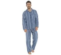 A2Z Mens Pyjama Traditional Stripe Brushed Cotton Pyjama Set Lightweight - PJS PM020 Blue XXL