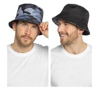 A2Z Mens Reversible Bucket Hat Summer - Men Bucket Hats AZ4690 Camo Grey M/L