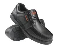 A2Z Mens Smart Casual Leather Lace Up Shoes Classic Black Comfort Work Office - Shoes Macadam MA004 Black 12 UK