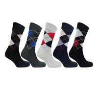 A2Z Mens Socks Pack of 5 Exquisite Elegance Cotton Rich Socks Gift Box - Socks GB2703 5 Pack 1 4-8