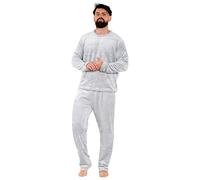A2Z Mens Soft Warm Fleece Twosie Pyjamas - PJS 218 Grey XXL
