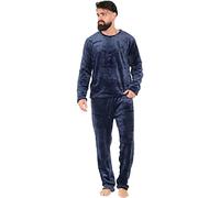 A2Z Mens Soft Warm Fleece Twosie Pyjamas - PJS 218 Navy XL