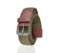 A2Z Mens Stretch Belts Elasticated Braided Woven - Belt MB123 Khaki L/XL