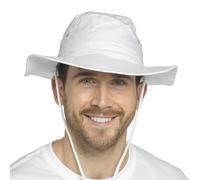 A2Z Mens Sun Hats Safari UV Protection Wide Brim Summer Hat Cotton Breathable for Fisherman, Hiking, Boonie - Men Safari Hats AZ41094 White L/XL