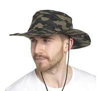 A2Z Mens Sun Hats Safari UV Protection Wide Brim Summer Hat Cotton Breathable for Fisherman, Hiking, Boonie - Men Safari Hats AZ4669 Camo L/XL