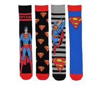 A2Z Mens Superman Socks Pack of 4 - Socks 3695 Superman 4 Pack 6-11