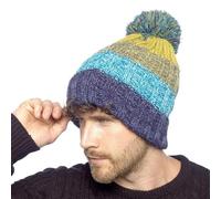 A2Z Mens Waterproof Striped Beanie With Sherpa Lining Winter Outdoor Style