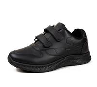 A2Z Noah Mens Matt Black PU Sports Trainers Twin Touch Fasten Comfortable - Trainer Men Noah Matt Black 7 UK