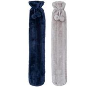 A2Z Plain Soft Plush Fleece Bottles - Hot Bottle HB1156 Navy/Grey