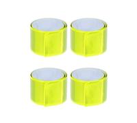 A2Z Reflective Safety Slap Bands 4 Pack High Visibility Wrist and Ankle Bands for Running Walking Cycling Jogging Night Safety Adjustable One Size Fits All Fluorescent Yellow Reflective Armbands