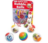 A2Z Spin and Roll Bubble Balls 5 Piece Set Baby Bath Toy Activity Sensory Balls Rattle Rolling Floating Water Play Toys for Toddlers Early Learning Development 0 Months Plus Multi Colour