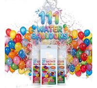 A2Z Super Fast Fill Water Balloons with Tap Adaptor 111 PCS Quick Fill Self Sealing Balloons Multicolour PVC Summer Garden Outdoor Water Fight Party Toys for Kids and Adults