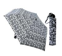 A2Z Supermini Umbrella Assorted Monochrome Spot Stripe Floral Designs Ergonomic Ball Handle Compact Traveling Small Folding Brolly Windproof Durable Canopy Rainproof Sun Resist Outdoor Portable Shade