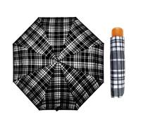 A2Z Tartan Folding Umbrella Compact Windproof Travel Rain Sun Protection | Automatic Open Lightweight Eight Panel Three Section Portable Canopy