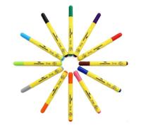 A2Z Ultra Fine Tip Fibre Pens 12 Pack Assorted Colours Fine Line Colouring Pens for Drawing Writing Sketching Journaling School Office Art Supplies Washable Fibre Tip Markers