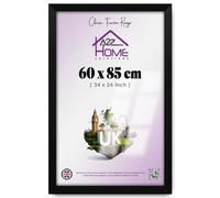 A2Z Wall Poster Frame 60x85cm - Matt Black Flat Eton Wood Frame with Clear Perspex, Hooks & Sawtooth Hangers, Contemporary Home & Office Decor (24x34 Inch)