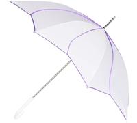 A2Z White Wedding Umbrella 46" Auto Open Dome Dual Flower - Umbrella Moonlight Blossom Lilac