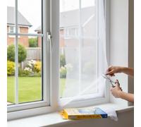 A2Z Window Fly Screen Mesh 150 x 130 cm Cut to Size Insect Screen for Windows with Adhesive Tape Easy Fit DIY Mosquito Flies Bugs Net for Window Reusable Washable Mesh in White Colour