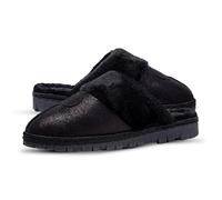 A2Z Women Slippers Winter Warm Cozy Faux Fur Slippers Fuzzy Comfortable Non-Slip - SLPR LDS Grace Black 7 UK