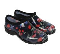 A2Z Women Waterproof PVC Garden Clogs Floral Print Slip-On Outdoor Rain Shoes with Rugged Anti-Slip Sole - Wellies LDS 1408 Floral 5 UK