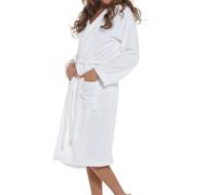 A2Z Women's 100% Cotton Towelling Bathrobe Hooded Dressing Gown - Robe 140 White 16-18